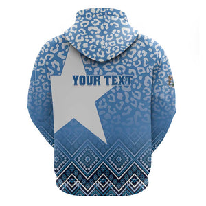 Personalized Somalia Independence Day Zip Hoodie African Leopard Pattern