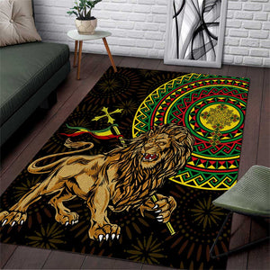 Ethiopia National Day Area Rug Lion Of Judah African Pattern