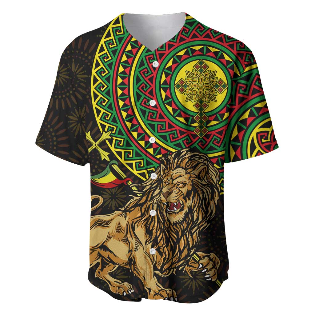 Ethiopia National Day Baseball Jersey Lion Of Judah African Pattern