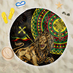Ethiopia National Day Beach Blanket Lion Of Judah African Pattern