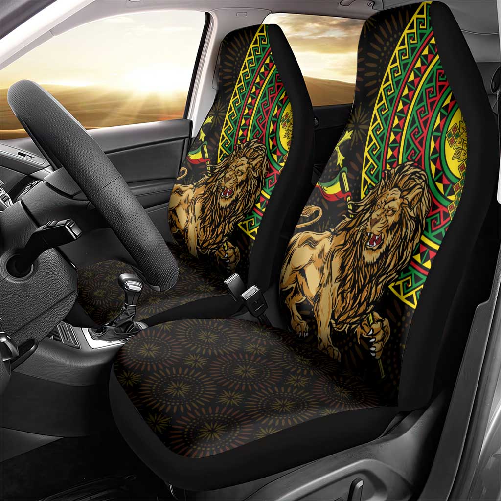 Ethiopia National Day Car Seat Cover Lion Of Judah African Pattern