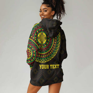 Ethiopia National Day Hoodie Dress Lion Of Judah African Pattern