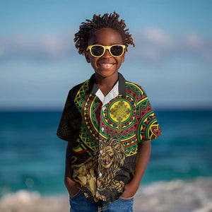 Ethiopia National Day Kid Hawaiian Shirt Lion Of Judah African Pattern