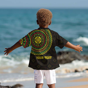 Ethiopia National Day Kid Hawaiian Shirt Lion Of Judah African Pattern