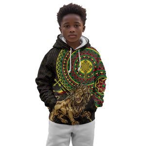 Ethiopia National Day Kid Hoodie Lion Of Judah African Pattern