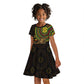 Ethiopia National Day Kid Short Sleeve Dress Lion Of Judah African Pattern
