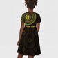 Ethiopia National Day Kid Short Sleeve Dress Lion Of Judah African Pattern