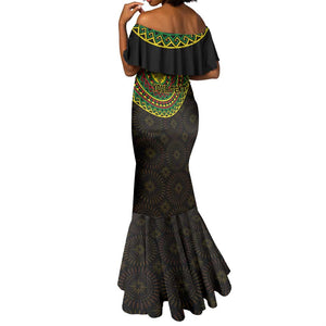 Ethiopia National Day Mermaid Dress Lion Of Judah African Pattern