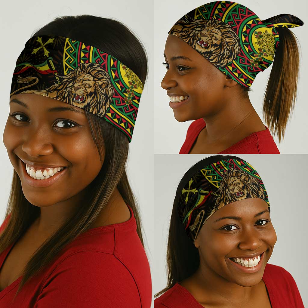 Ethiopia National Day Neck Gaiter Lion Of Judah African Pattern LT01
