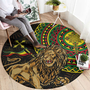 Ethiopia National Day Round Carpet Lion Of Judah African Pattern