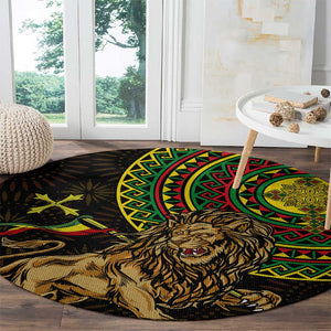 Ethiopia National Day Round Carpet Lion Of Judah African Pattern