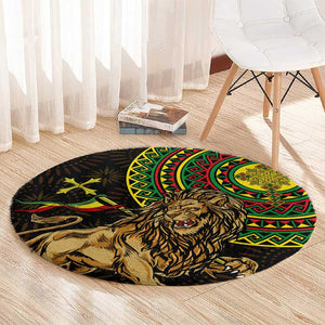 Ethiopia National Day Round Carpet Lion Of Judah African Pattern