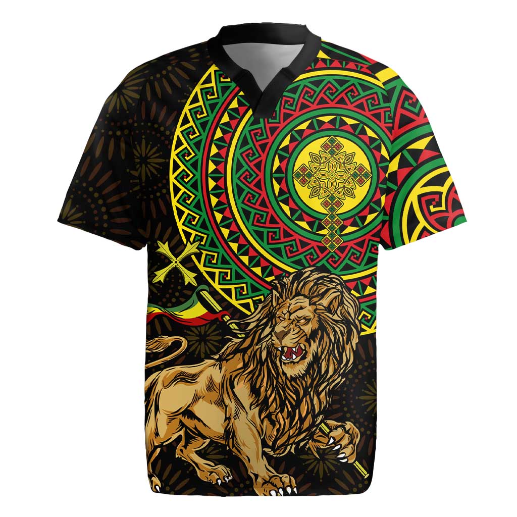 Ethiopia National Day Rugby Jersey Lion Of Judah African Pattern