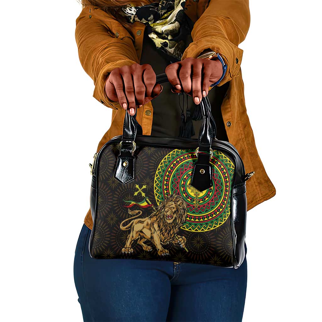 Ethiopia National Day Shoulder Handbag Lion Of Judah African Pattern