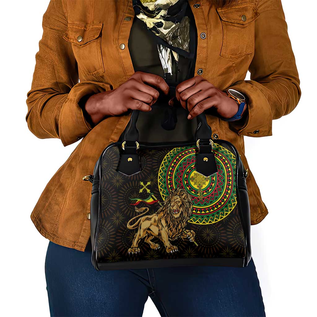 Ethiopia National Day Shoulder Handbag Lion Of Judah African Pattern