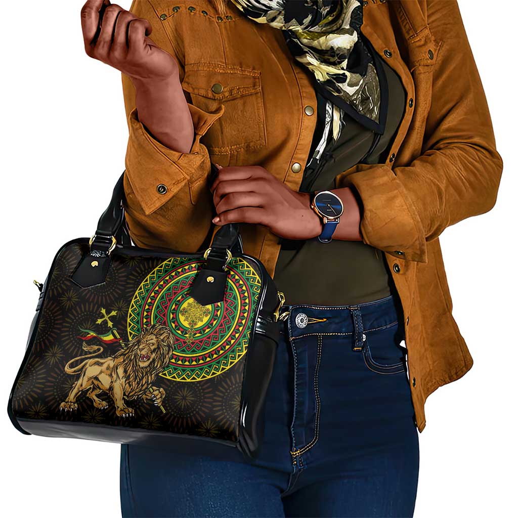 Ethiopia National Day Shoulder Handbag Lion Of Judah African Pattern