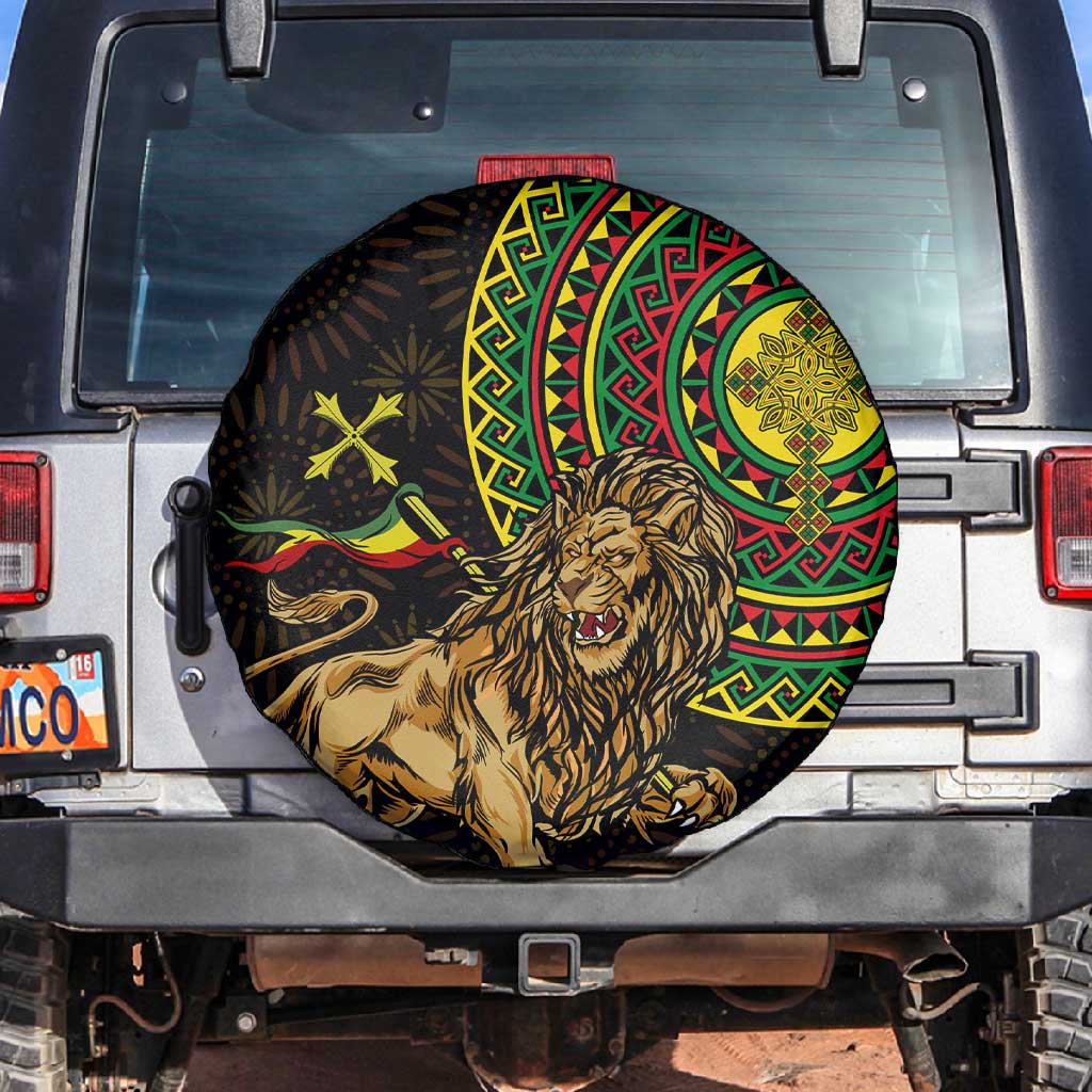 Ethiopia National Day Spare Tire Cover Lion Of Judah African Pattern