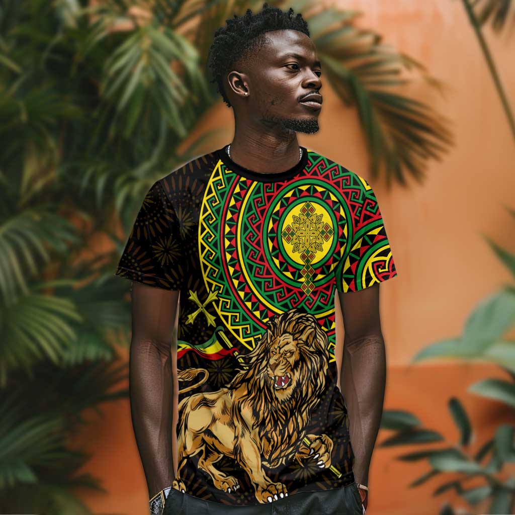 Ethiopia National Day T shirt Lion Of Judah African Pattern