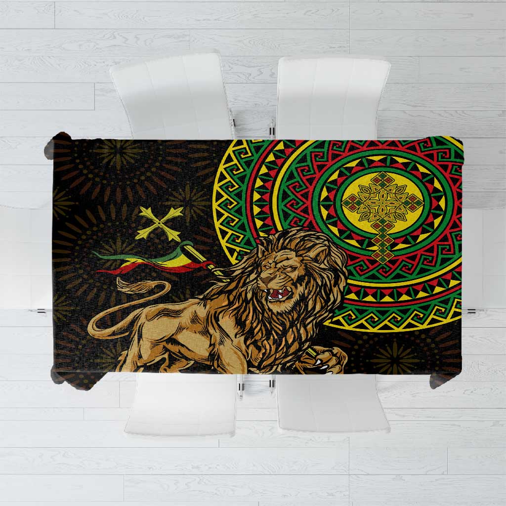 Ethiopia National Day Tablecloth Lion Of Judah African Pattern