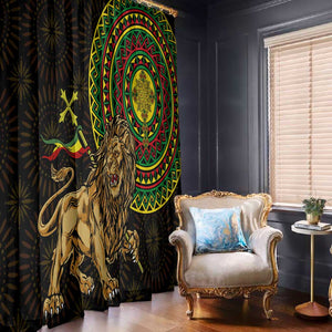 Ethiopia National Day Window Curtain Lion Of Judah African Pattern