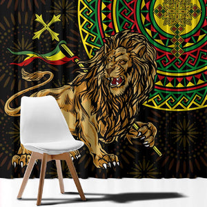 Ethiopia National Day Window Curtain Lion Of Judah African Pattern