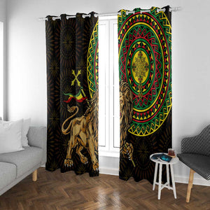 Ethiopia National Day Window Curtain Lion Of Judah African Pattern