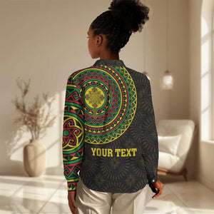 Ethiopia National Day Women Casual Shirt Lion Of Judah African Pattern