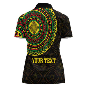 Ethiopia National Day Women Polo Shirt Lion Of Judah African Pattern