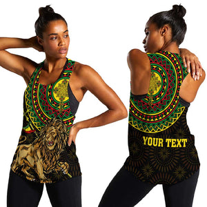 Ethiopia National Day Women Racerback Tank Lion Of Judah African Pattern