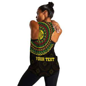 Ethiopia National Day Women Racerback Tank Lion Of Judah African Pattern