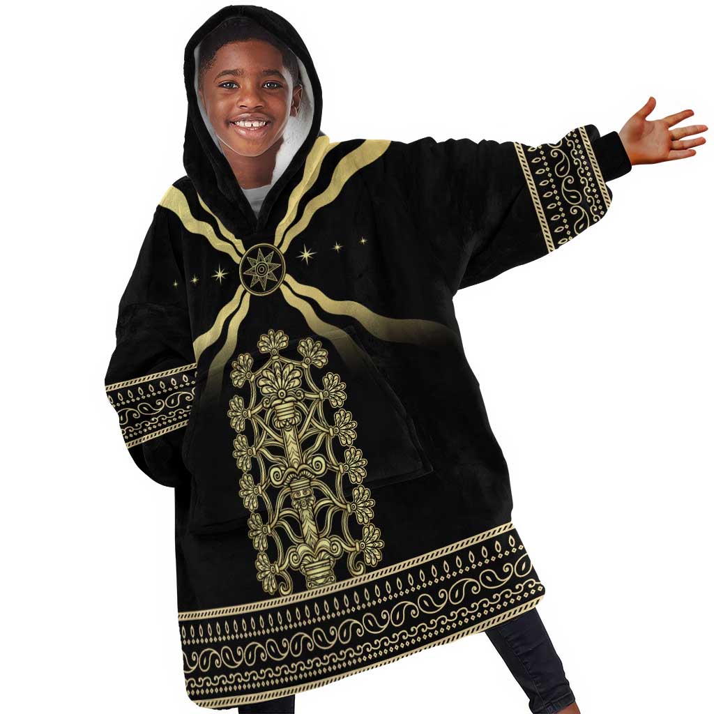 Assyria Empire KId Wearable Blanket Hoodie Assyrian Mythological Spirit