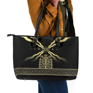 Assyria Empire Leather Tote Bag Assyrian Mythological Spirit