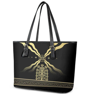 Assyria Empire Leather Tote Bag Assyrian Mythological Spirit