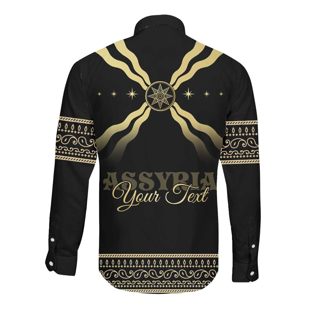 Assyria Empire Long Sleeve Button Shirt Assyrian Mythological Spirit