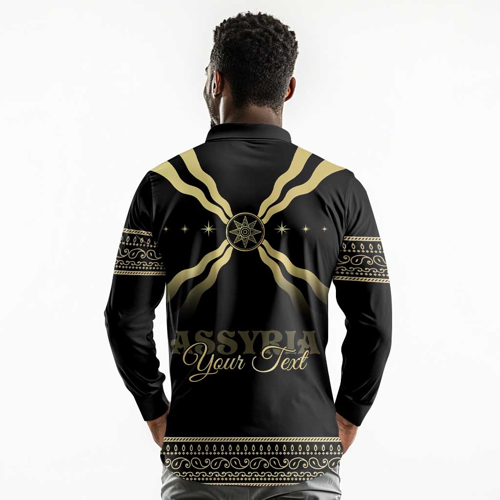 Assyria Empire Long Sleeve Polo Shirt Assyrian Mythological Spirit