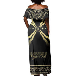 Assyria Empire Off Shoulder Maxi Dress Assyrian Mythological Spirit