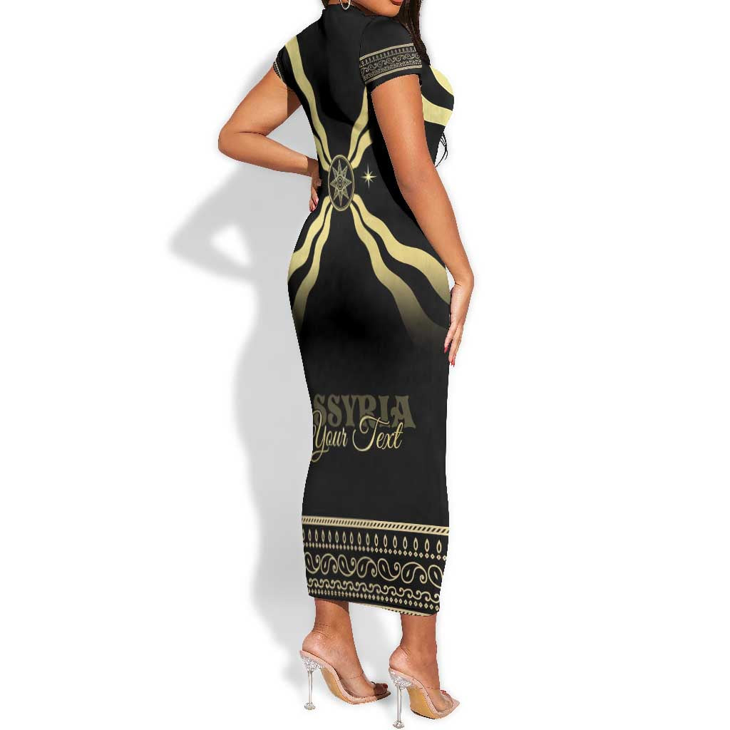 Assyria Empire Short Sleeve Bodycon Dress Assyrian Mythological Spirit LT01