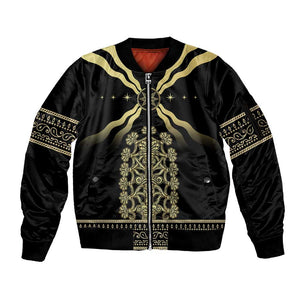 Assyria Empire Sleeve Zip Bomber Jacket Assyrian Mythological Spirit