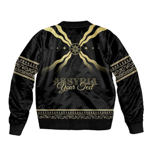 Assyria Empire Sleeve Zip Bomber Jacket Assyrian Mythological Spirit