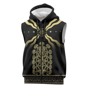 Assyria Empire Sleeveless Zip Hoodie Assyrian Mythological Spirit - African Pride