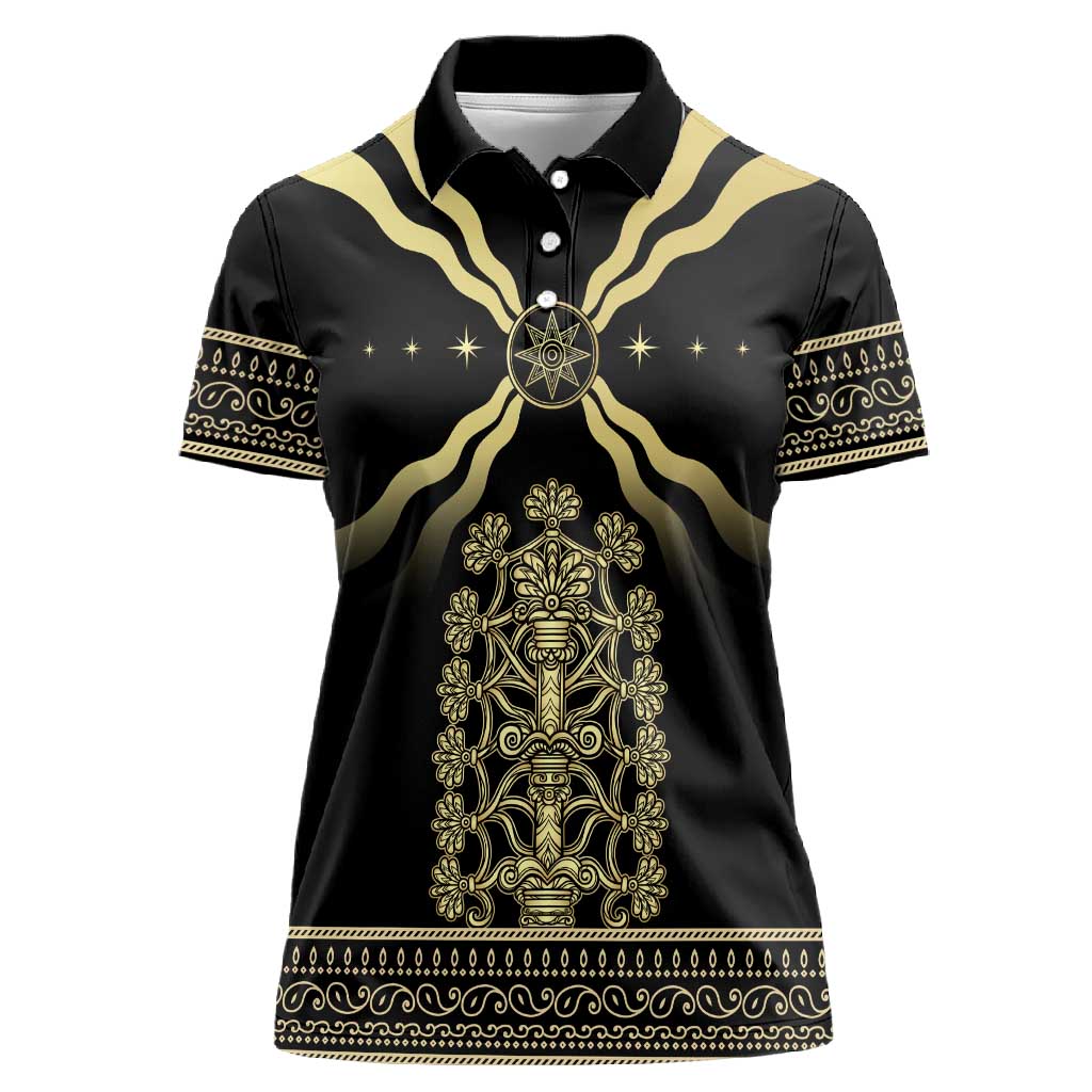 Assyria Empire Women Polo Shirt Assyrian Mythological Spirit