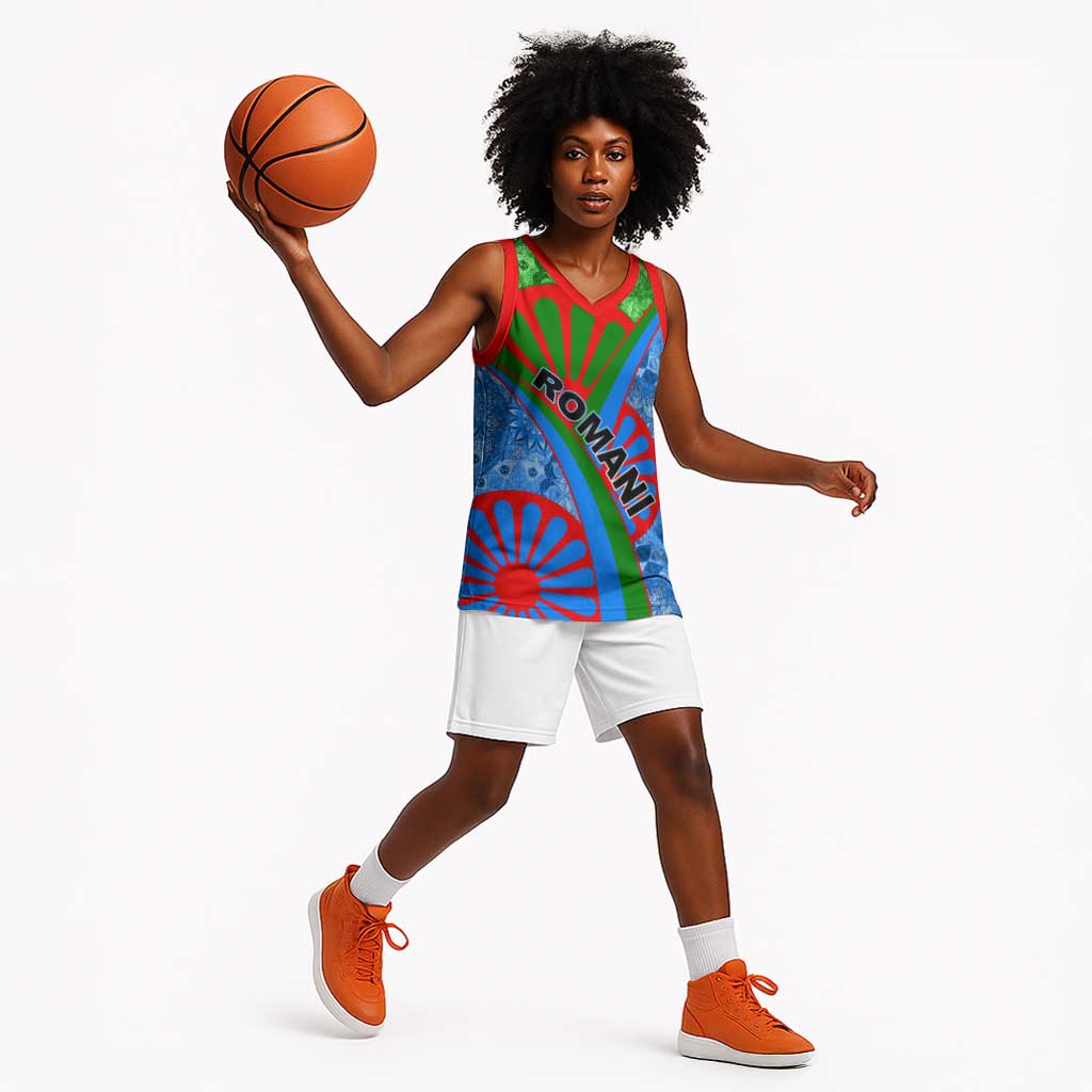 International Romani Day 2024 Basketball Jersey Gypsy Pattern Tribal LT01