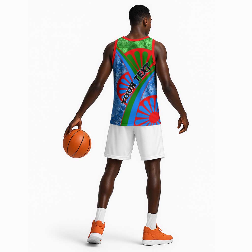 International Romani Day 2024 Basketball Jersey Gypsy Pattern Tribal LT01