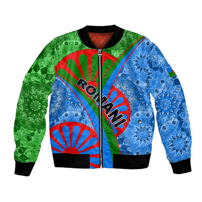 International Romani Day 2024 Bomber Jacket Gypsy Pattern Tribal