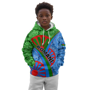 International Romani Day 2024 Kid Hoodie Gypsy Pattern Tribal