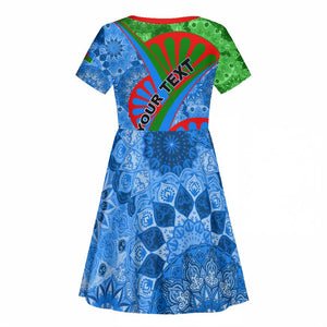 International Romani Day 2024 Kid Short Sleeve Dress Gypsy Pattern Tribal