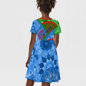 International Romani Day 2024 Kid Short Sleeve Dress Gypsy Pattern Tribal