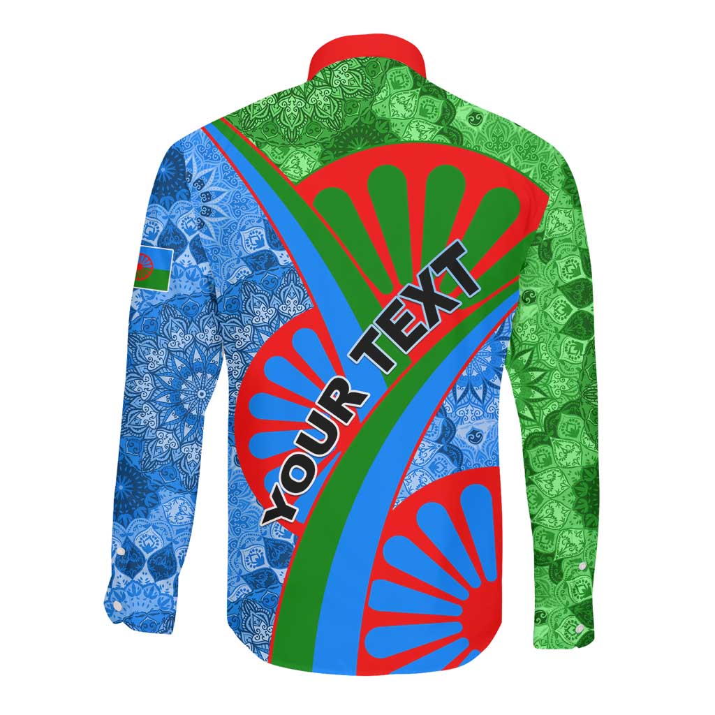 International Romani Day 2024 Long Sleeve Button Shirt Gypsy Pattern Tribal