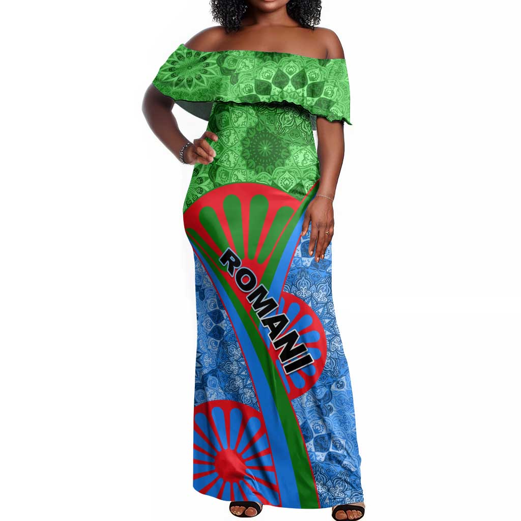 International Romani Day 2024 Off Shoulder Maxi Dress Gypsy Pattern Tribal