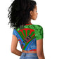 International Romani Day 2024 Raglan Cropped T shirt Gypsy Pattern Tribal